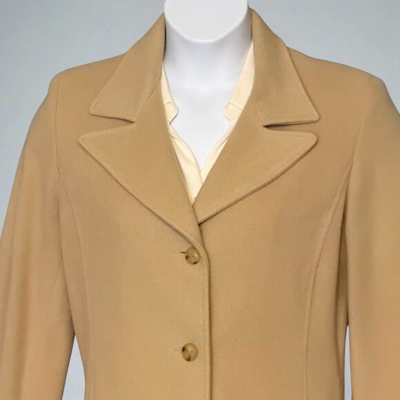 Vintage Marvin Richards Wool Walking Coat Camel Tan Long Overcoat Women’s Large - Picture 3 of 7